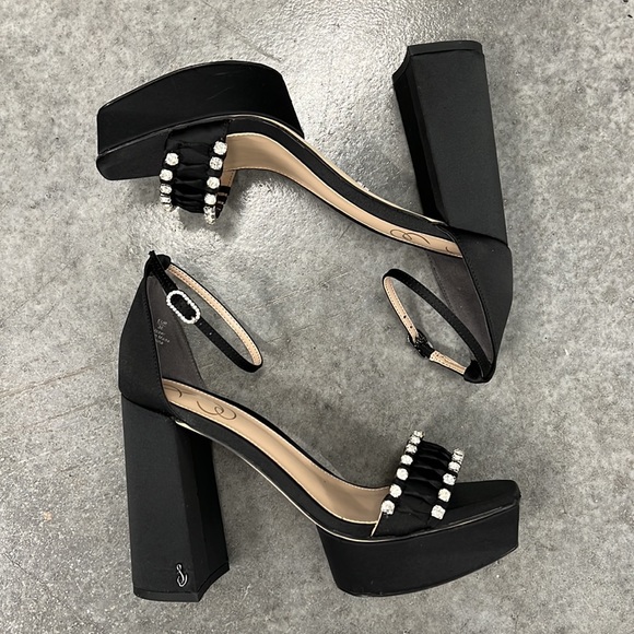 NWOB $188 Sam Edelman Ninette Rhinestone Platform Sandals - Size 10 - Picture 10 of 11